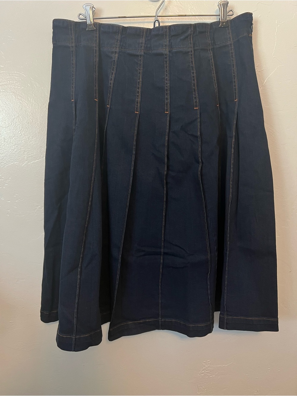 NWT Peace Love World Dark Navy A-Line Panel Skirt Size 14P